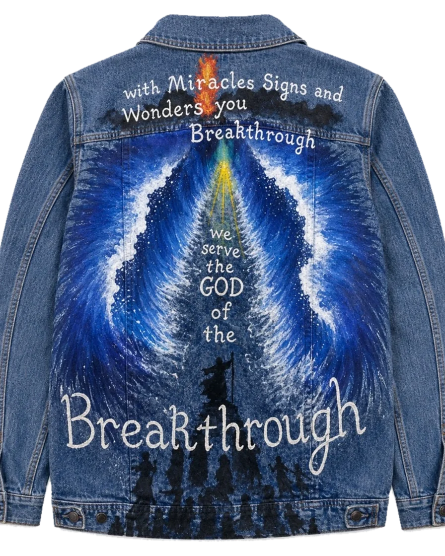 God of Breakthrough — hand-painted jacket