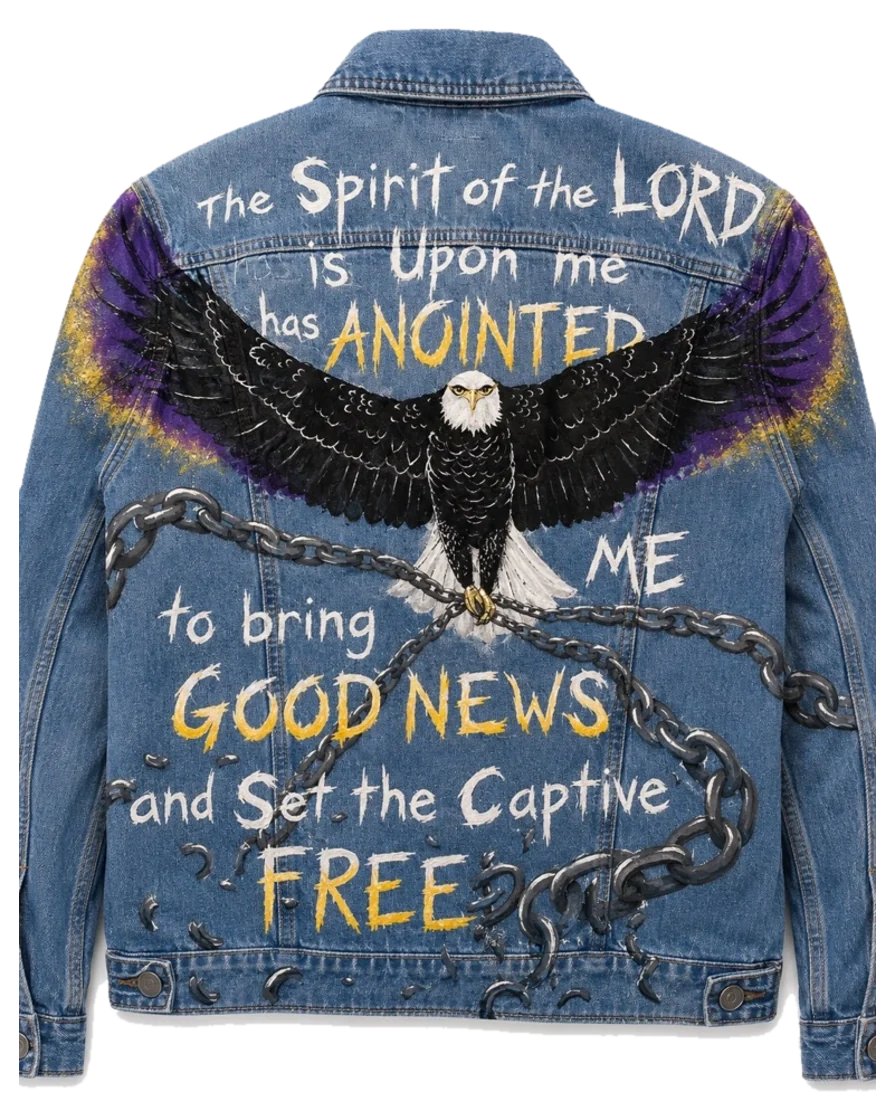 Spirit of the Lord is Upon Me — hand-painted jacket