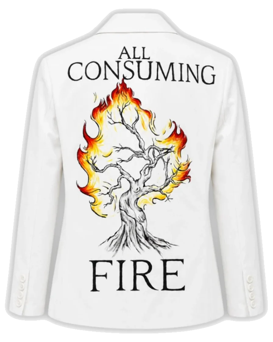 All Consuming Fire — hand-painted jacket