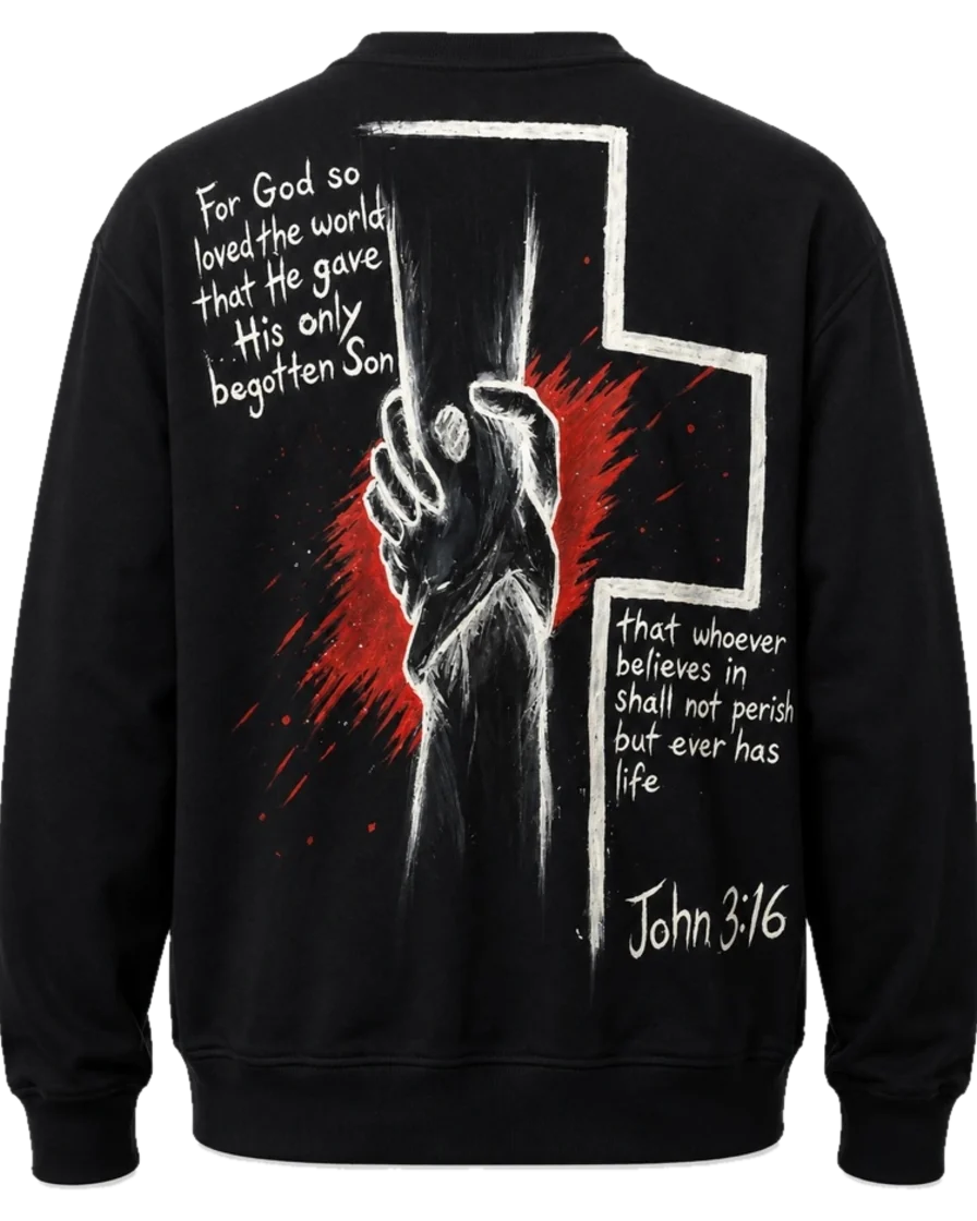 John 3:16 — hand-painted jacket